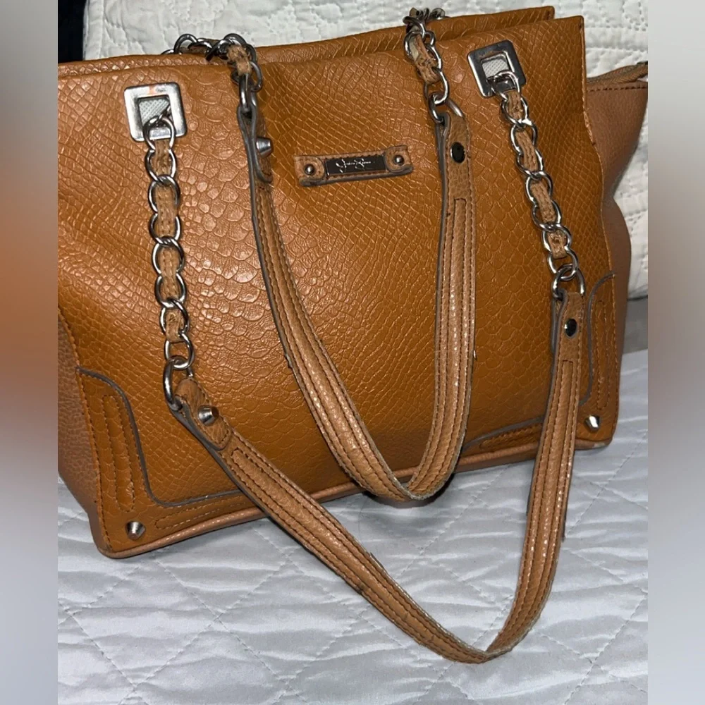 Jessica Simpson Stylish alligator Brown Handbag